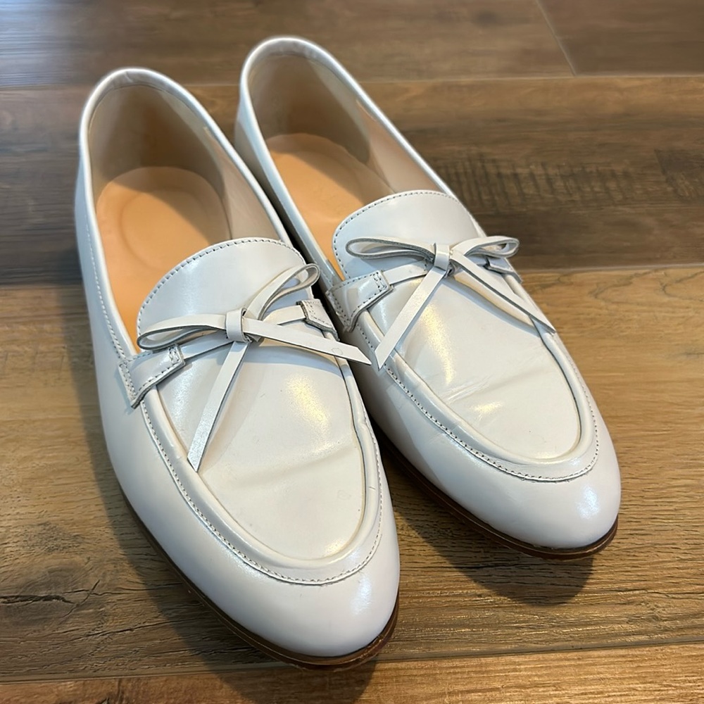 JCrew Collection $248 Academy Loafers In Leather  highland mist  G8298 Size 7